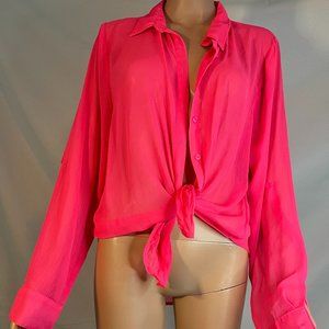 Vibrant pink button up